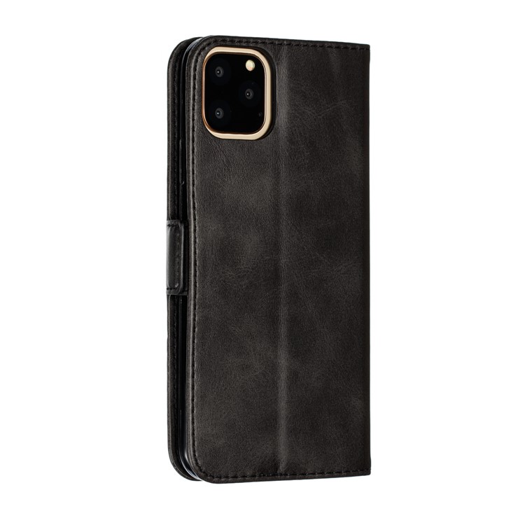 Leather Wallet Stand Flip Cover Phone Case for iPhone (2019) 6.5-inch - Black-6