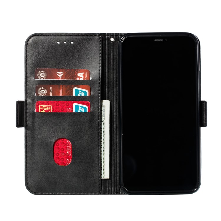 Leather Wallet Stand Flip Cover Phone Case for iPhone (2019) 6.5-inch - Black-7