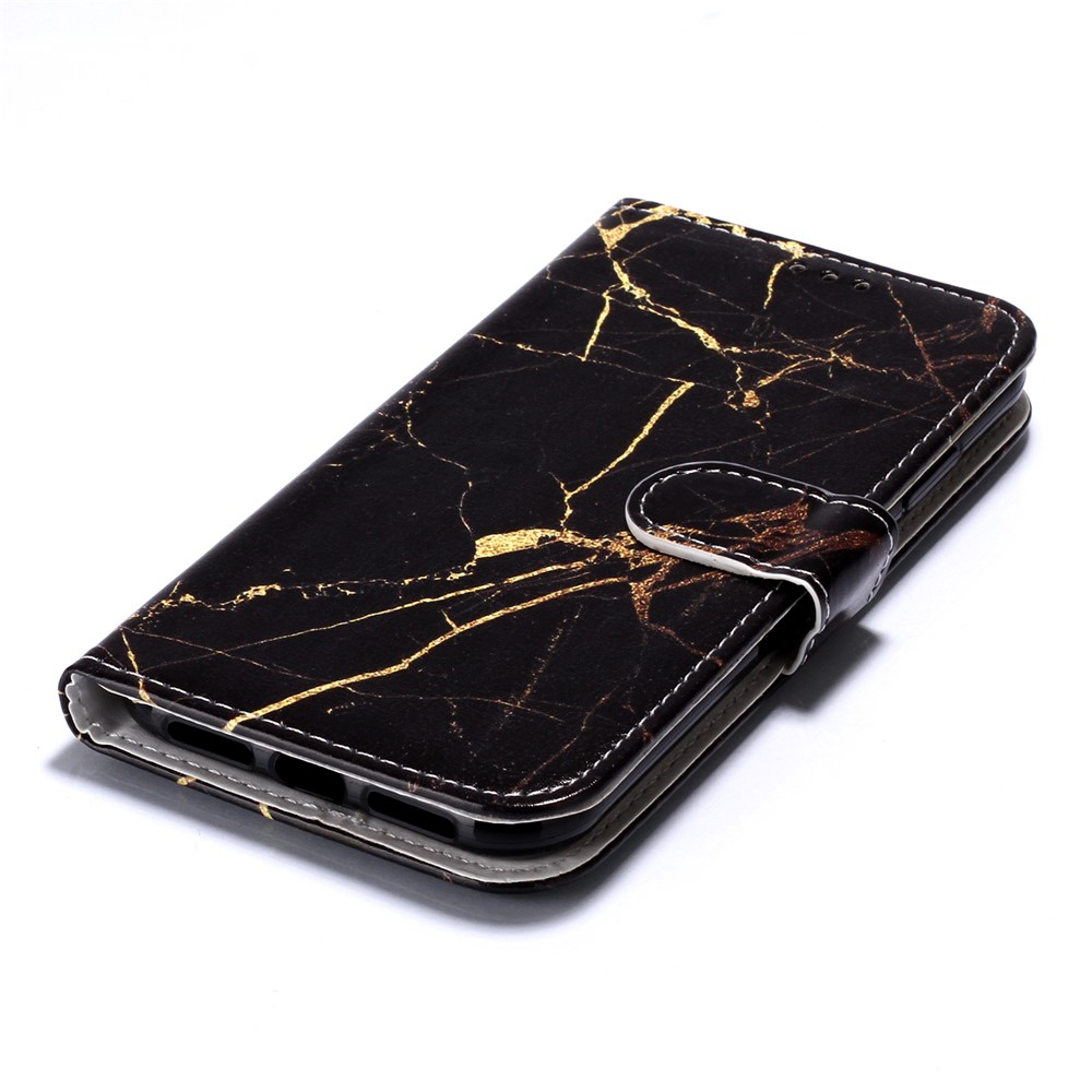 Modèle D'impression de Portefeuille en Cuir Pour Iphone 11 6,1 Pouces (2019) - le Noir