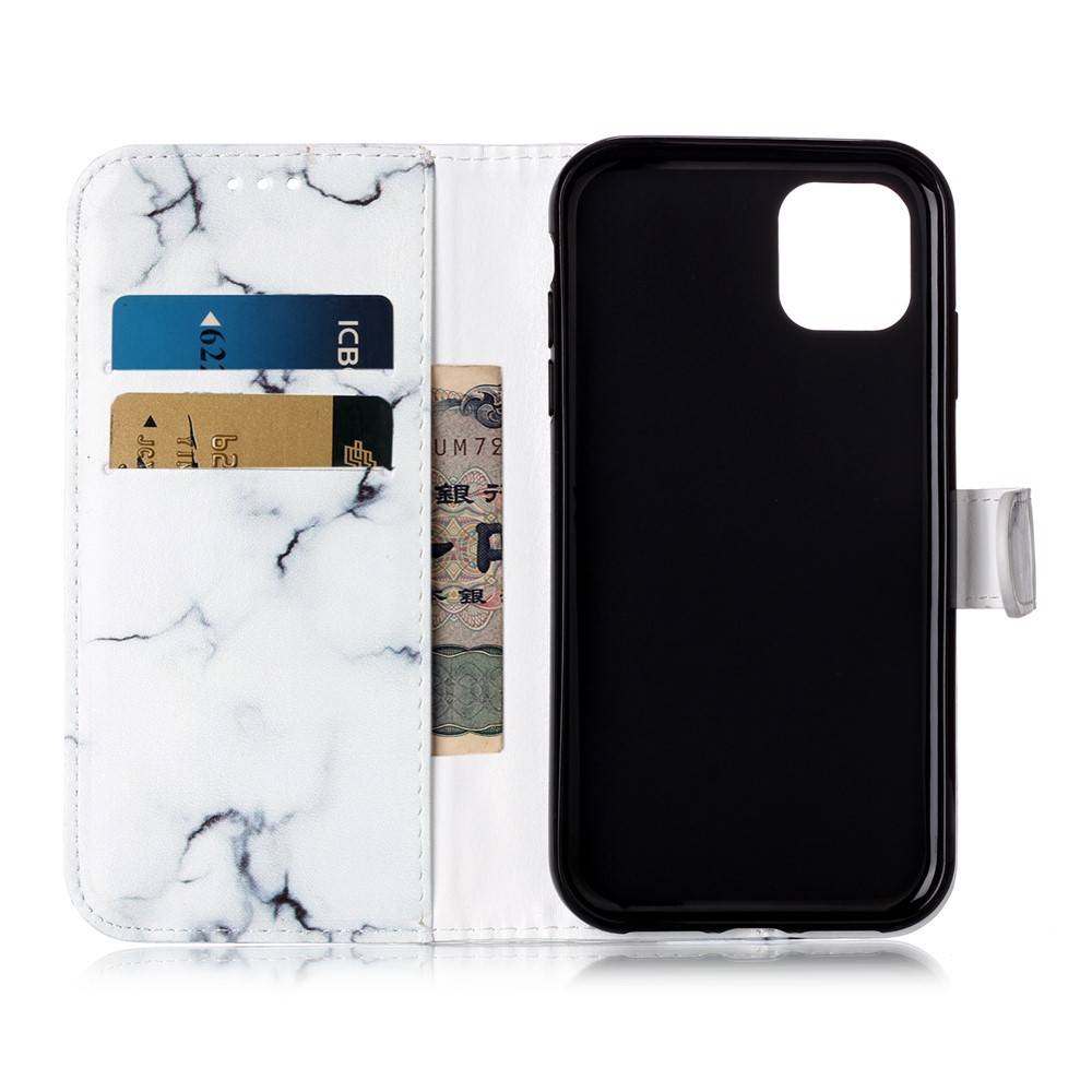 Musterdrucken-Ledergeldbörsen-Telefonkasten Für Iphone (2019) 6,1-Zoll - Weiß-3