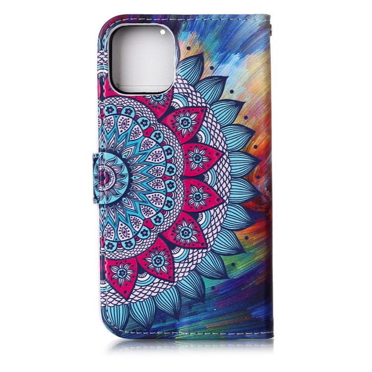 Pattern Printing Embossed Leather Protective Phone Case for iPhone (2019) 5.8-inch - Mandala Flower-2