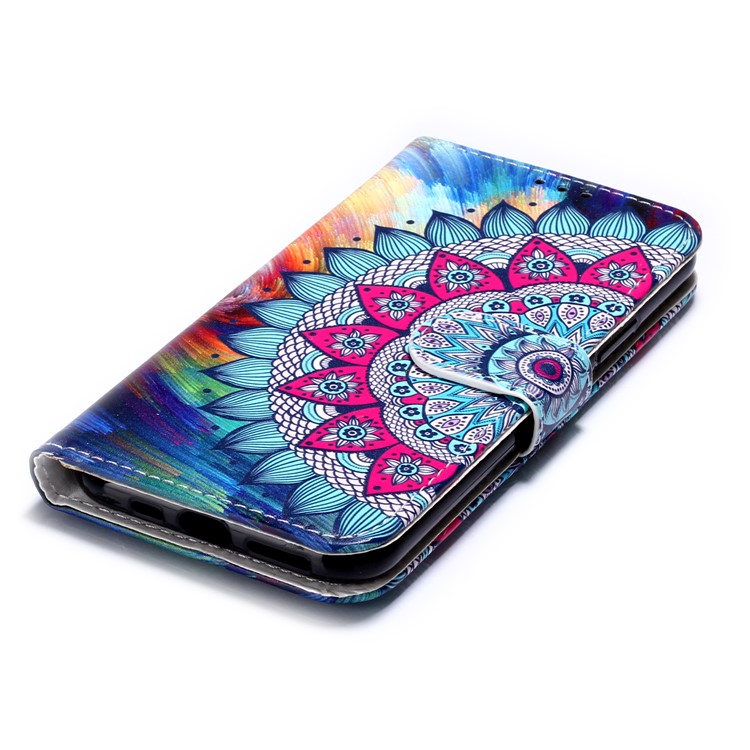 Pattern Printing Embossed Leather Protective Phone Case for iPhone (2019) 5.8-inch - Mandala Flower-4