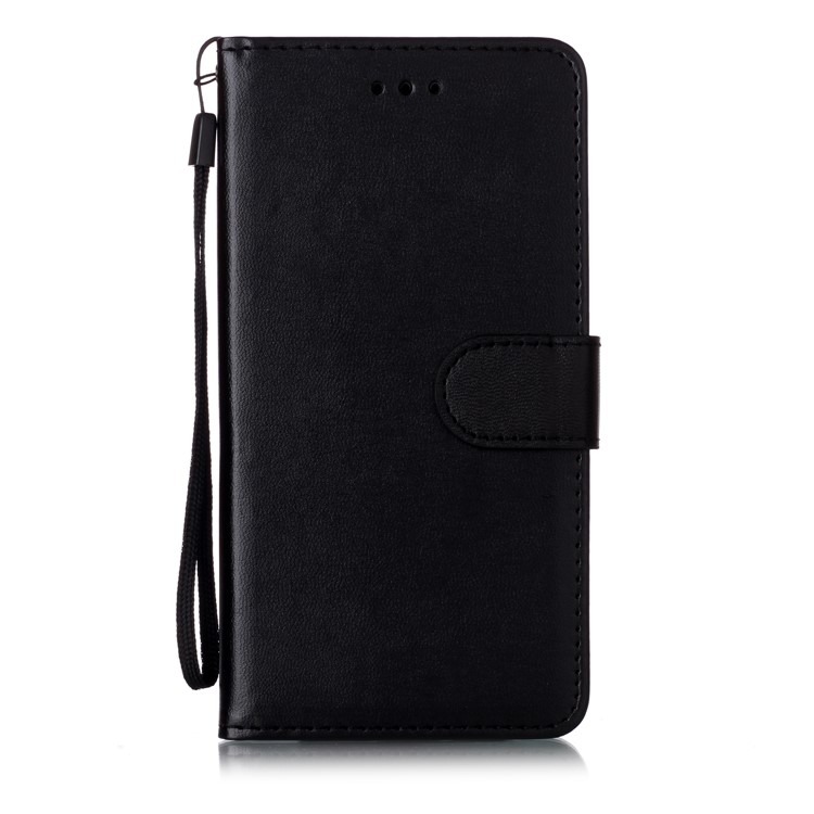 Carteira De Couro Cor Sólida Ficar Tampa Da Caixa Do Telefone Para O Iphone (2019) 5,8 Polegadas - Preto-1