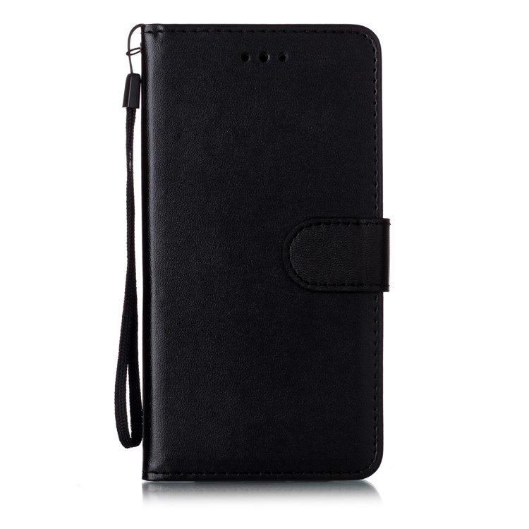 Solid Color Leather Wallet Stand Phone Case Cover for iPhone (2019) 5.8-inch - Black-1