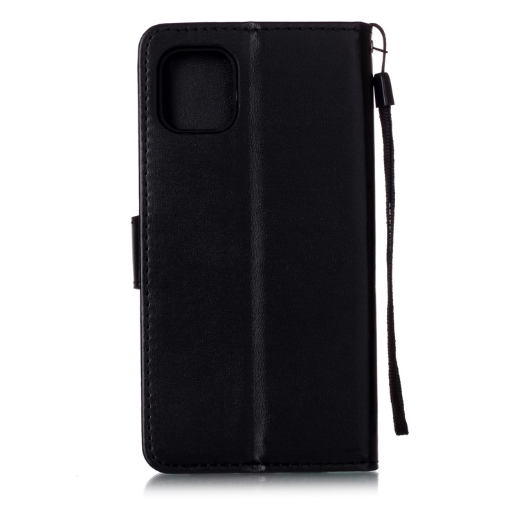 Solid Color Leather Wallet Stand Phone Case Cover for iPhone (2019) 5.8-inch - Black-2