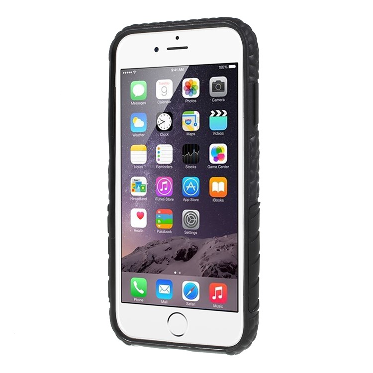 Silicone Edge + Acrylic Back Hybrid Phone Casing Shell for iPhone 8/7/6 4.7 inch - Black-2