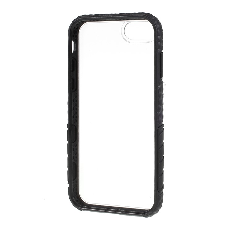 Silicone Edge + Acrylic Back Hybrid Phone Casing Shell for iPhone 8/7/6 4.7 inch - Black-6