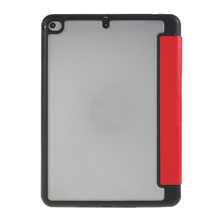 Clear Back TPU+PC Tablet Case Cover with Pen Slot for iPad mini (2019) / mini 4 - Red-2