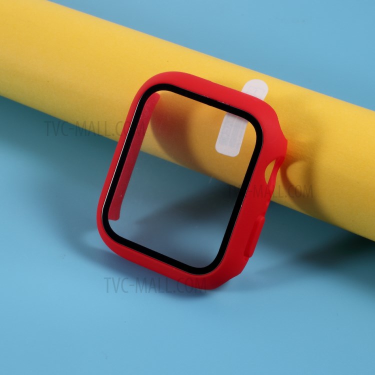 PC Frame Cover with Screen Film for Apple Watch Series 4 44mm - Red-1