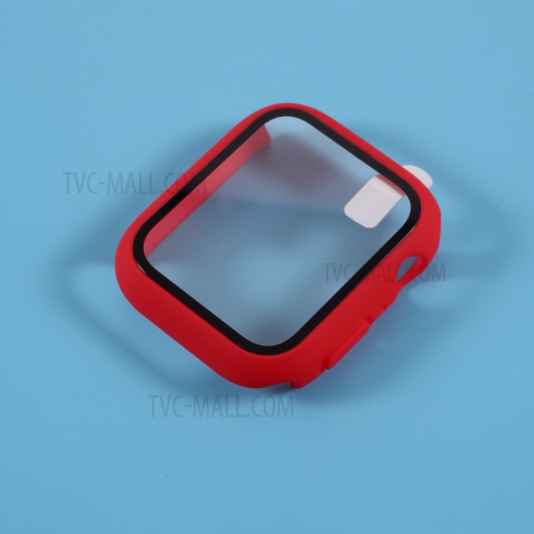 PC Frame Cover with Screen Film for Apple Watch Series 4 44mm - Red-4