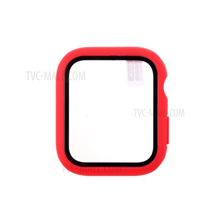 PC Frame Cover with Screen Film for Apple Watch Series 4 44mm - Red-5