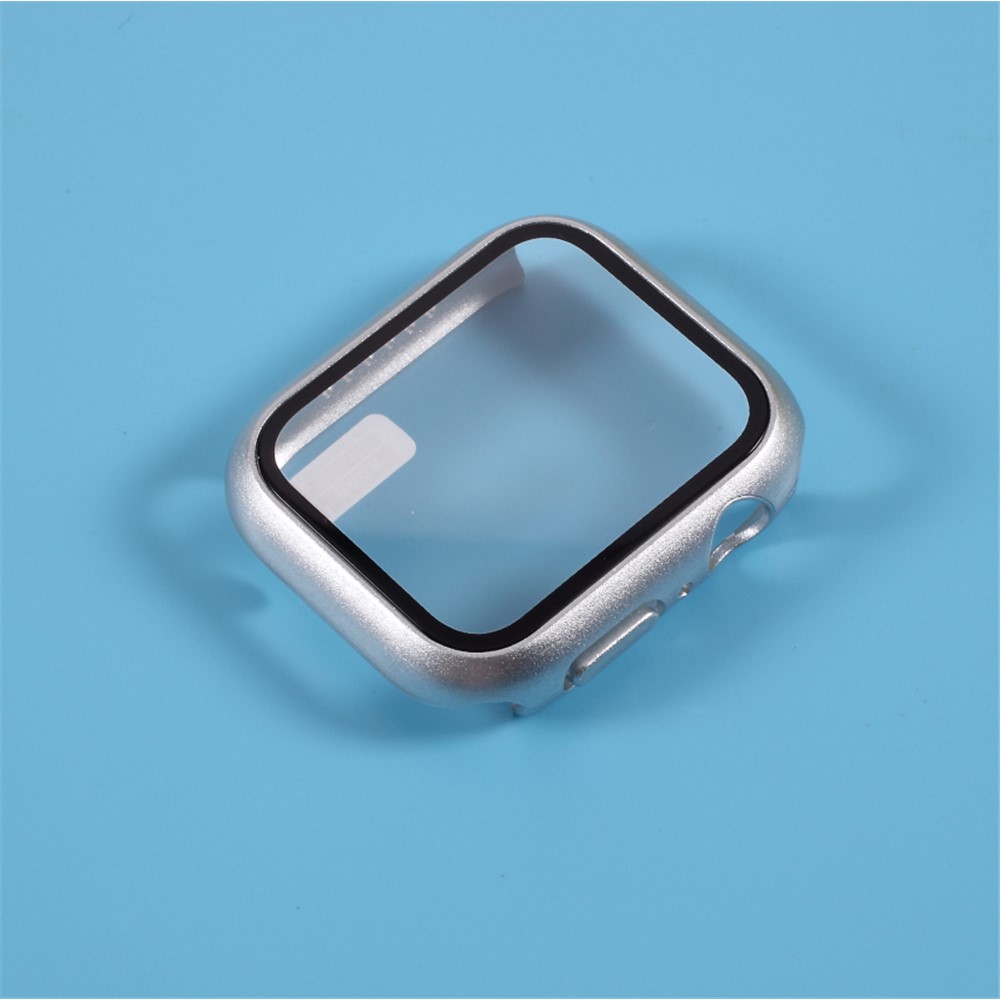 PC Frame Cover with Screen Film for Apple Watch Series 4 44mm - Silver-4