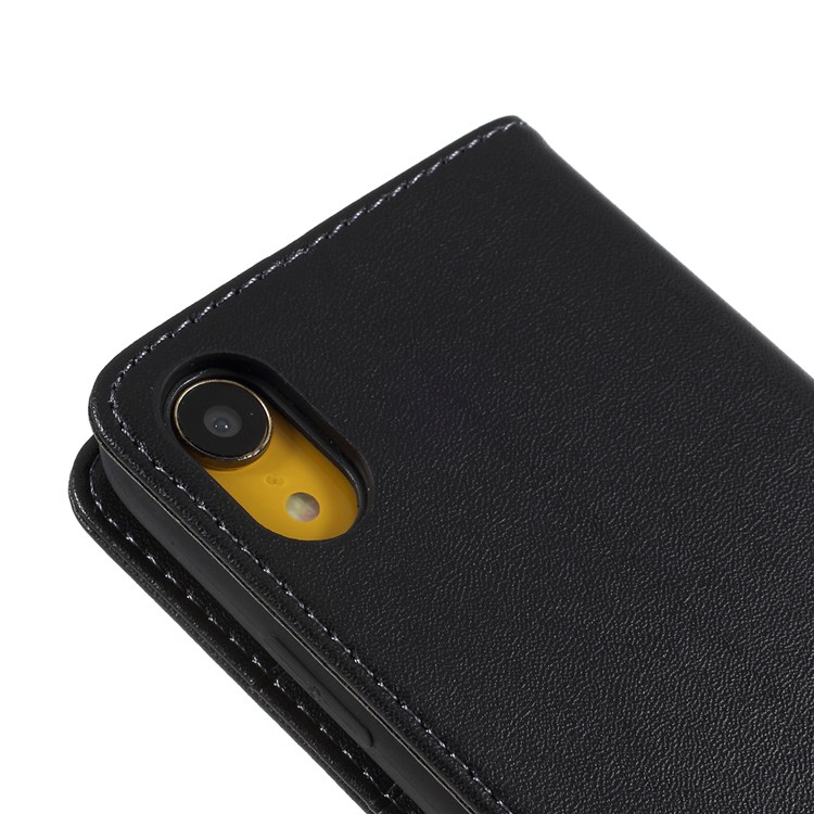 Micro Fiber Leather Stand Phone Case for iPhone XR 6.1 inch - Black-4