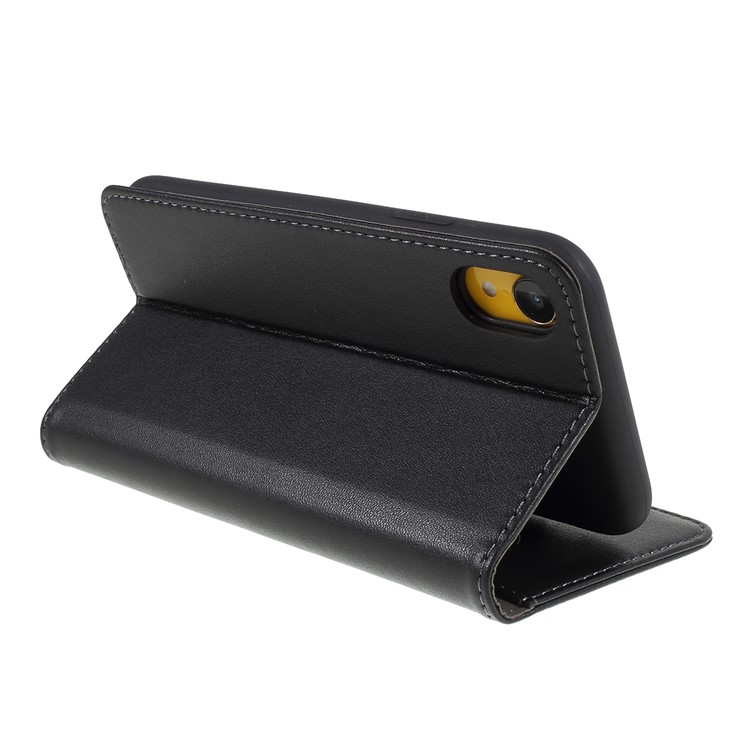 Micro Fiber Leather Stand Phone Case for iPhone XR 6.1 inch - Black-6