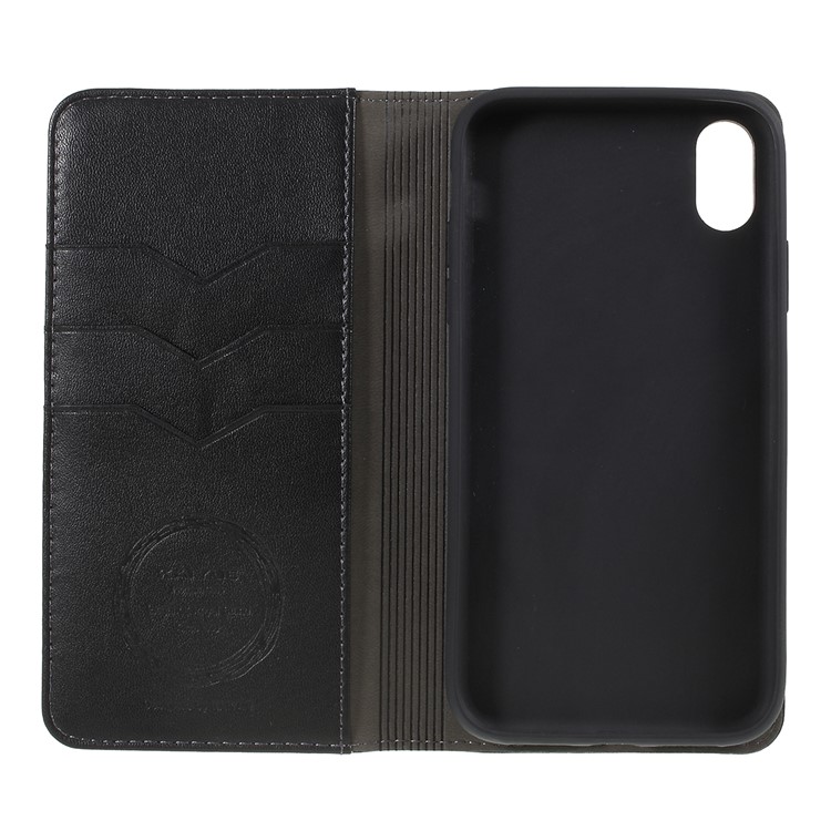 Micro Fiber Leather Stand Phone Case for iPhone XR 6.1 inch - Black-8