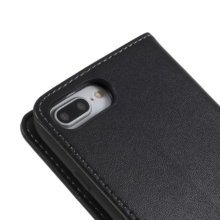 Micro Fiber Leather Wallet Stand Phone Case for iPhone 8 Plus 5.5 inch / 7 Plus 5.5 inch - Black-5