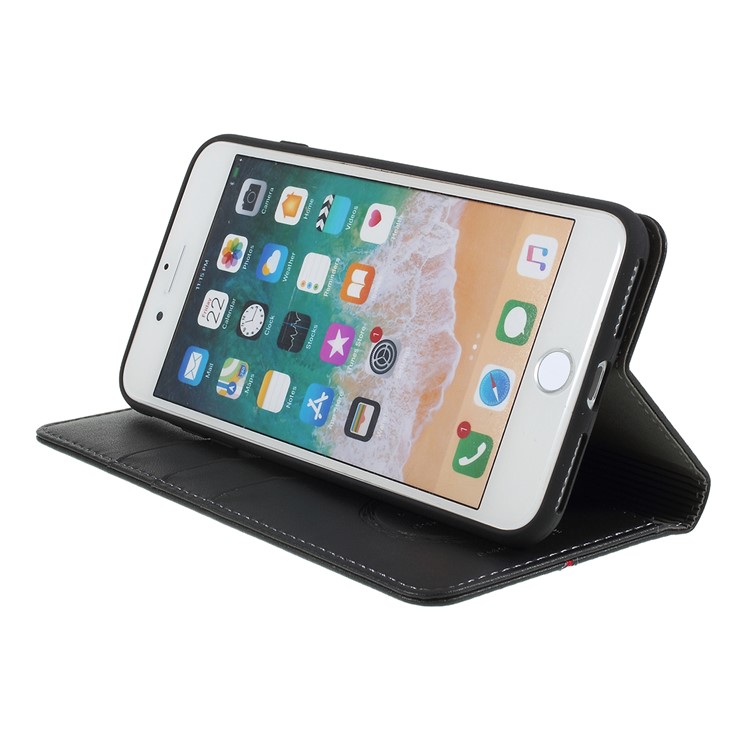 Micro Fiber Leather Wallet Stand Phone Case for iPhone 8 Plus 5.5 inch / 7 Plus 5.5 inch - Black-6