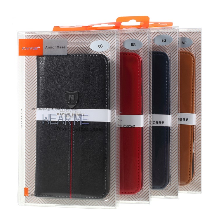 Micro Fiber Leather Wallet Stand Phone Case for iPhone 8/7 4.7 inch - Black-10