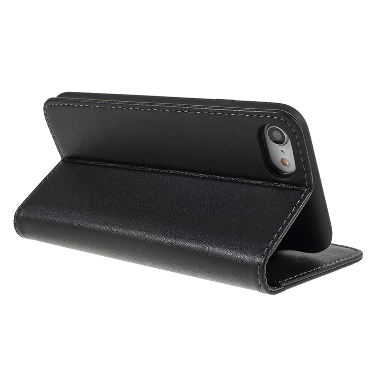 Micro Fiber Leather Wallet Stand Phone Case for iPhone 8/7 4.7 inch - Black-7