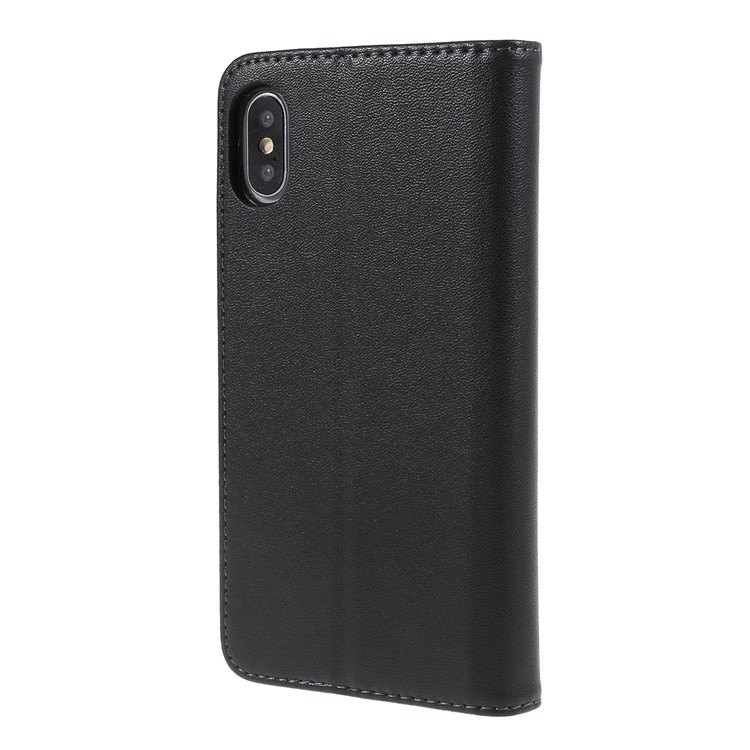 Micro Fiber Leather Stand Phone Case for iPhone XS Max 6.5 inch - Black-2