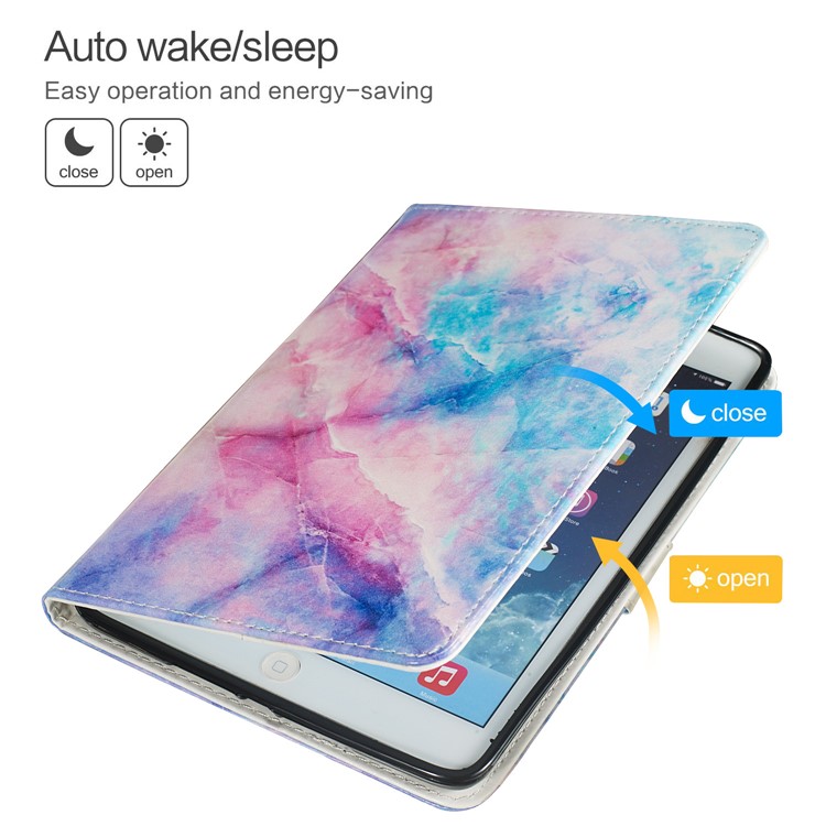 Estojo De Couro Carteira Padrão De Mármore Impressão Estande Para Ipad Air 10.5 Polegada (2019) - Mármore Colorido-5