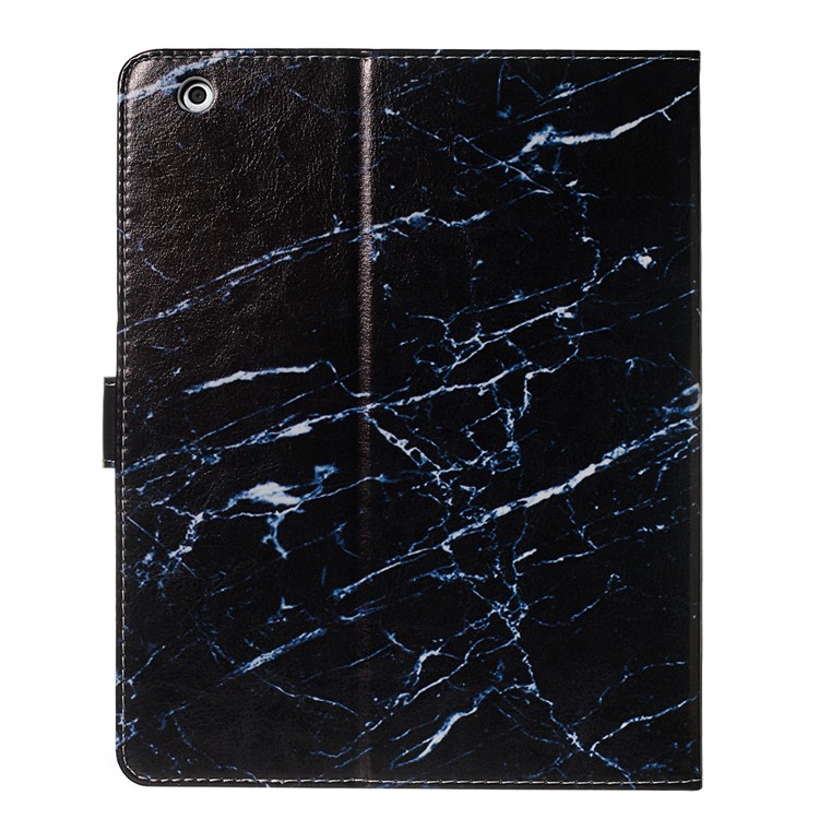 Marble Pattern Printing Wallet Leather Stand Case for iPad 2/3/4 -Black Marble-2