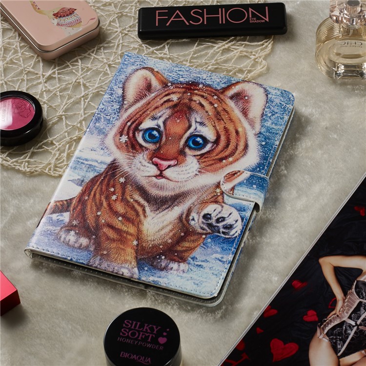 Marble Pattern Printing Wallet Leather Stand Case for iPad 9.7-inch (2018)/Air (2013)/Air 2 - Tiger-6