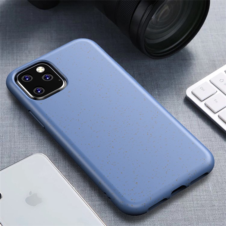 IPAKY Matte Wheat Straw TPU Protection Phone Case for iPhone 11 Pro 5.8 inch (2019) - Blue-1