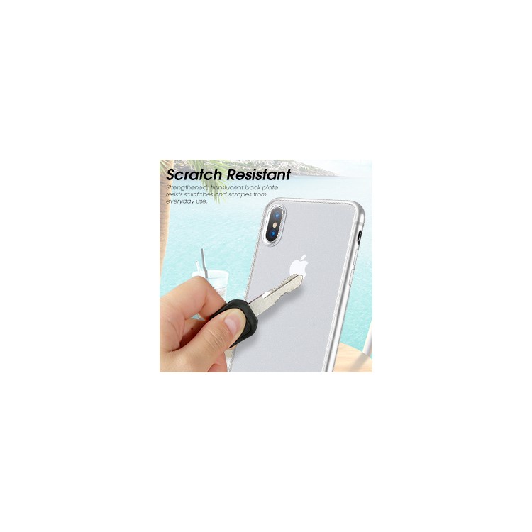 X-LEVEL Matte Texture TPU + Plastic Hybrid Phone Cover Case for iPhone XS Max - Silver-11