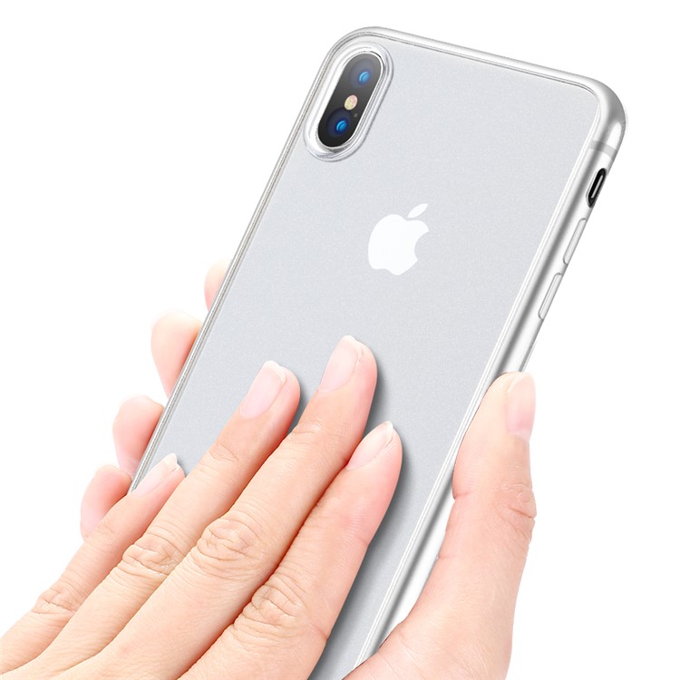 X-LEVEL Matte Texture TPU + Plastic Hybrid Phone Cover Case for iPhone XS Max - Silver-4