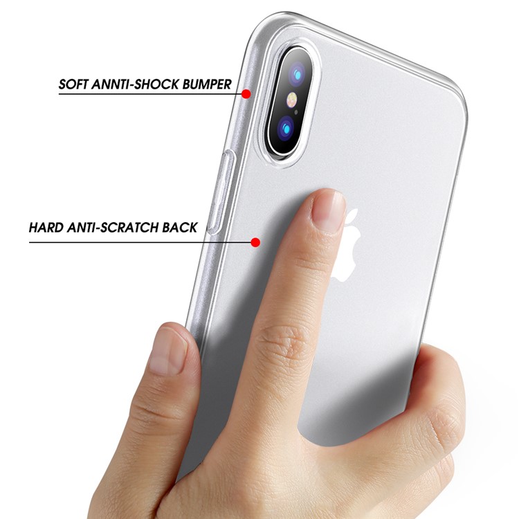 X-LEVEL Matte Texture TPU + Plastic Hybrid Phone Cover Case for iPhone XS Max - Silver-5