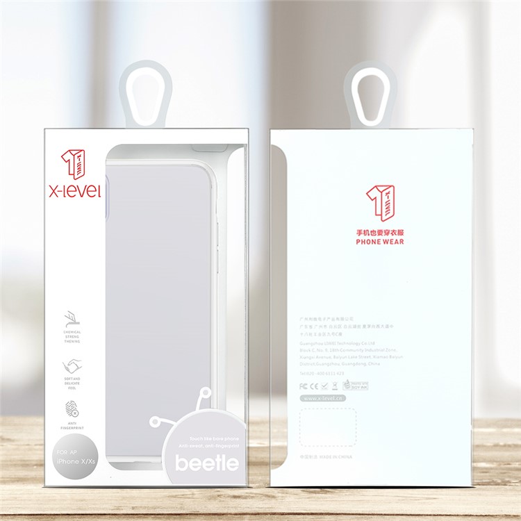 X-LEVEL Matte Texture TPU + Plastic Hybrid Phone Cover Case for iPhone XS Max - Silver-8