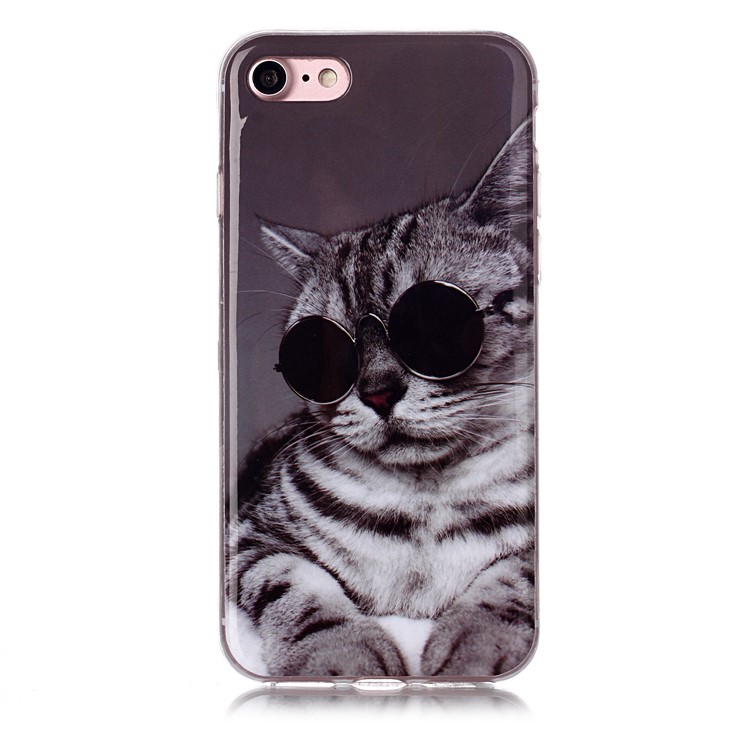 Animal Pattern Printing IMD Flexi TPU Case for iPhone 8/7 4.7 inch - Cat-2