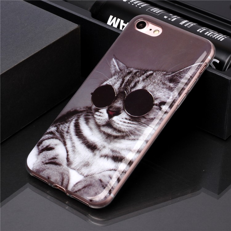 Animal Pattern Printing IMD Flexi TPU Case for iPhone 8/7 4.7 inch - Cat-5