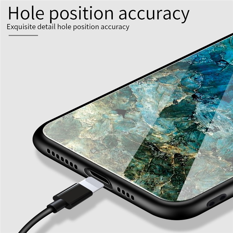 Gradiente De Vidro Temperado + PC + PC + Híbrido TPU Para O Iphone XR De 6,1 Polegadas - Esmeralda-2