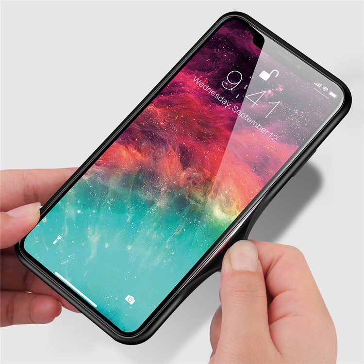Gradiente De Vidro Temperado + PC + PC + Híbrido TPU Para O Iphone XR De 6,1 Polegadas - Esmeralda-3
