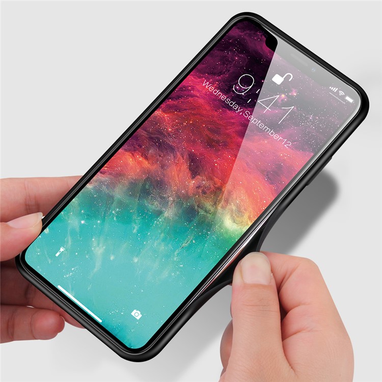 Gradient Color Tempered Glass + PC + TPU Hybrid Case for iPhone XR 6.1 inch - Emerald-3