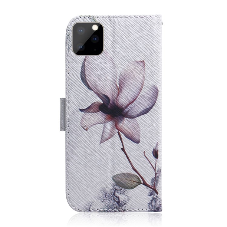 Pattern Printing PU Leather + TPU Stand Wallet Phone Case for iPhone (2019) 6.5-inch - Flower-3