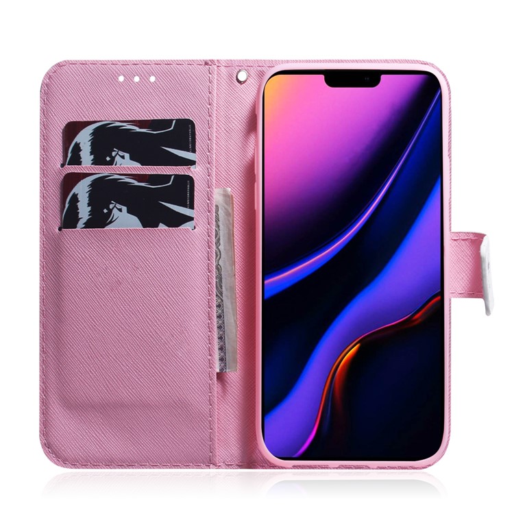 Pattern Printing PU Leather + TPU Stand Wallet Phone Case for iPhone (2019) 6.5-inch - Flower-8