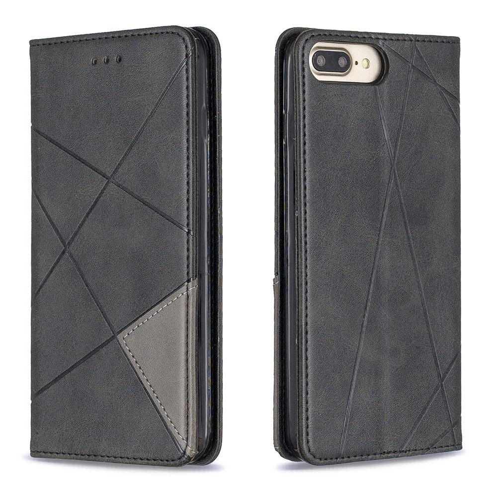 Auto-absorbed Leather Cellphone Stand Case with Card Slots for iPhone 7 Plus / 8 Plus - Black-9