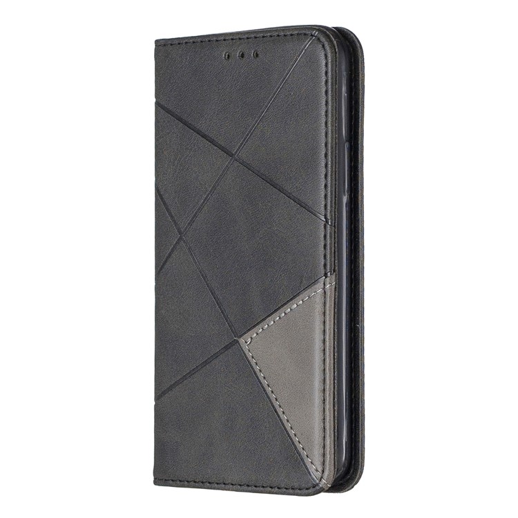 Geometric Pattern Auto-absorbed Card Holder PU Leather Phone Case for iPhone (2019) 5.8-inch - Black-7