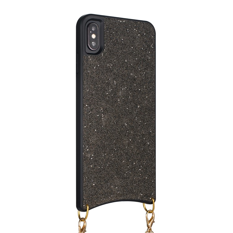 Sparkle Shiny Diamond TPU Shell with Metal Strap Phone Case for iPhone XS 5.8 inch / X - Black-2