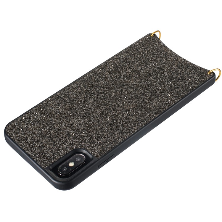 Sparkle Shiny Diamond TPU Shell with Metal Strap Phone Case for iPhone XS 5.8 inch / X - Black-4