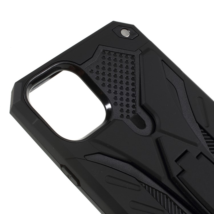 Drop-proof Kickstand Rugged PC + TPU Hybrid Mobile Phone Case for iPhone (2019) 5.8-inch - Black-3