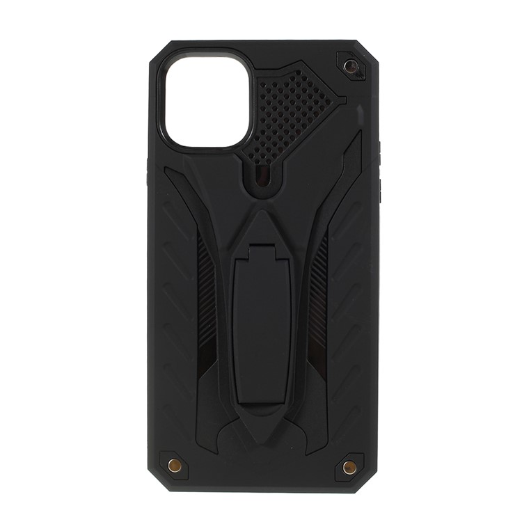 Drop-proof Kickstand Rugged PC + TPU Hybrid Mobile Phone Case for iPhone (2019) 5.8-inch - Black-8