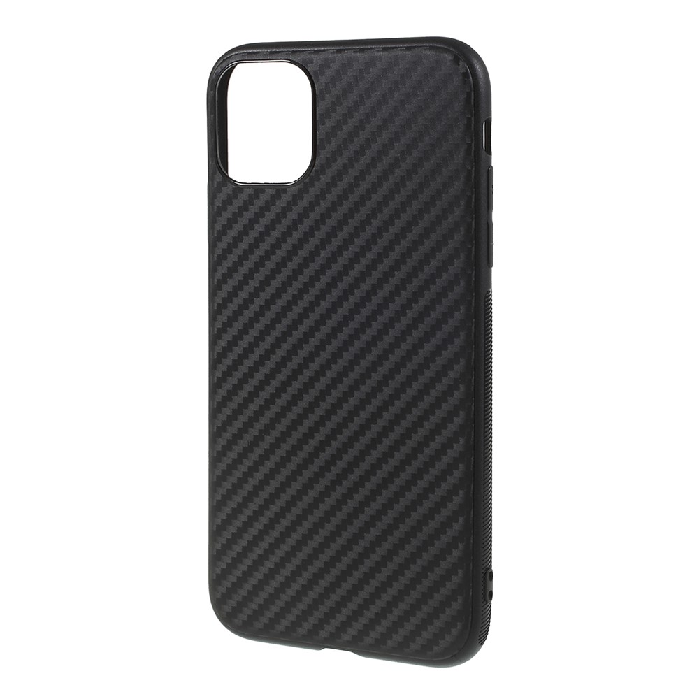 Carbon Fiber TPU Mobile Phone Shell Case for iPhone (2019) 6.1-inch - Black-2