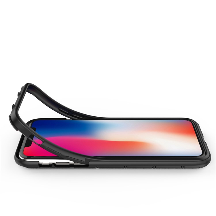 Detachable Ring Holder Kickstand PC TPU Hybrid Case for iPhone XS 5.8 inch - Black-10