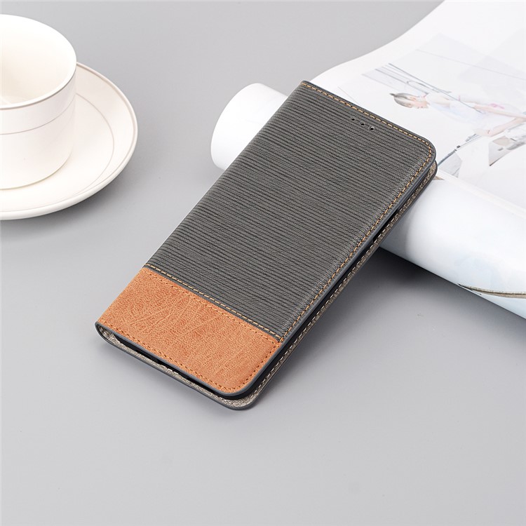 Cross Texture Splicing PU Leather Smart Wallet Tablet Protective Case for iPhone 11 6.1-inch (2019) - Black-7