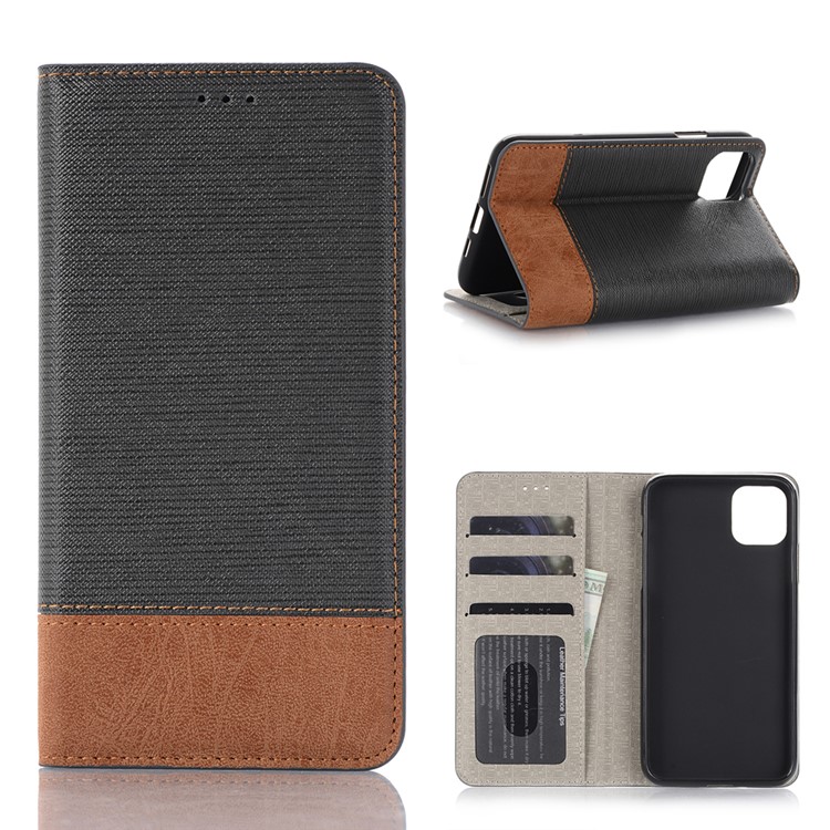 Cross Texture PU Leather Wallet Stand Cover for iPhone 11 Pro 5.8 inch (2019) - Black-1