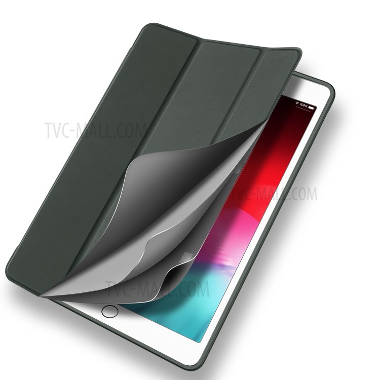 DUX DUCIS OSOM Série Comprimé En Cuir À Trois Volets Cas Avec Porte-stylo Pour Ipad 9,7 Pouces (2018) / (2017) - Vert-10